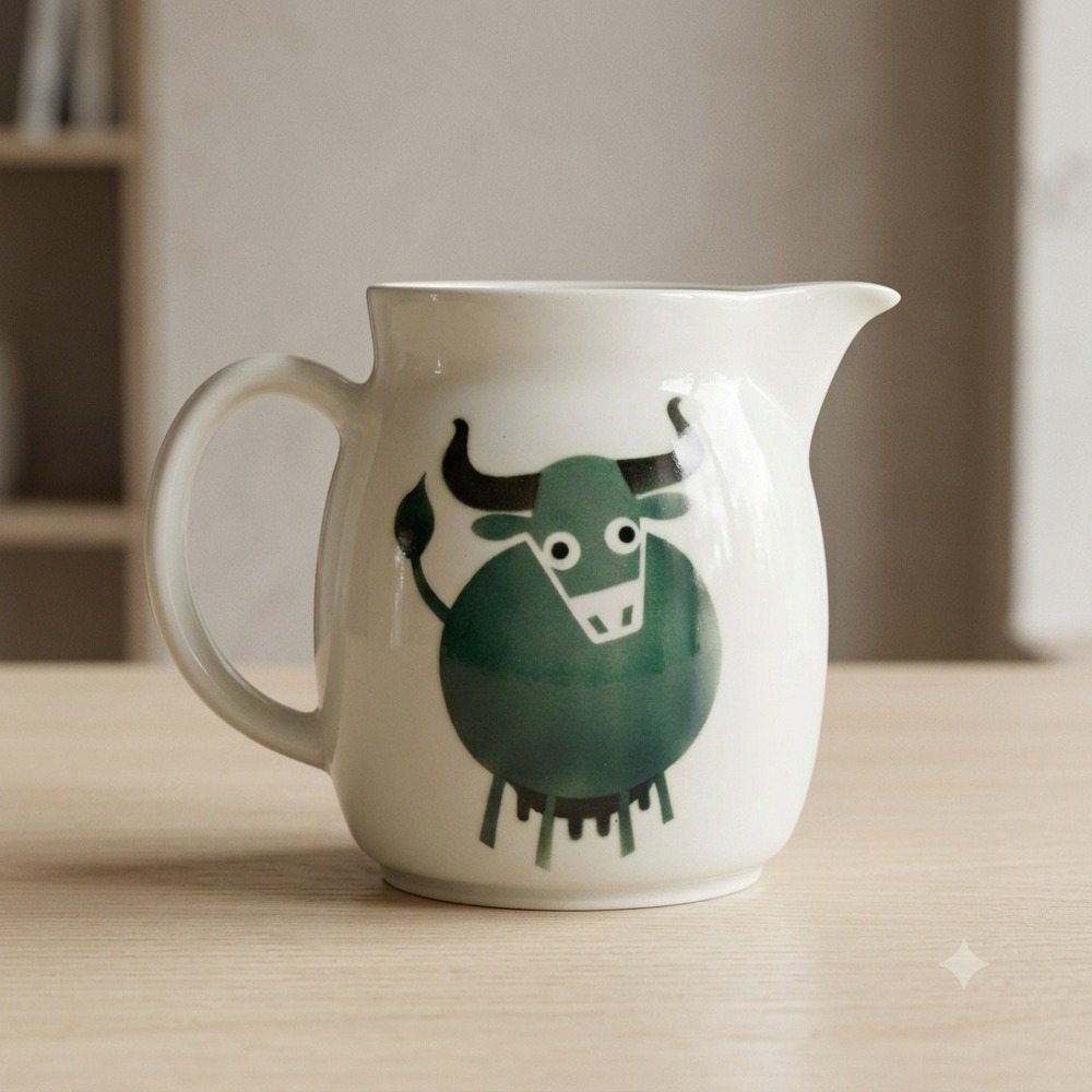 Vintage Arabia Finland Heluna Cow Pitcher Mid Century Ceramic Milk Jug 6.5"
